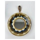 Vintage Fred Evangel Pottery 8 Inch Mirror