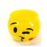Yellow Emoji Glass Bowl With Face Design
