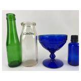 Green & Blue Glass Bottles