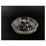 Cut Glass Bowl With Starburst Design