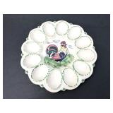 Italian Ceramic Rooster Deviled Egg Plate