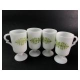 4 Federal Glass Pedestal Mugs
