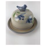 Handmade Ceramic Cheese Dome W/ Bird Handle