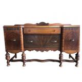 Wooden Sideboard Buffet With Turned Legs