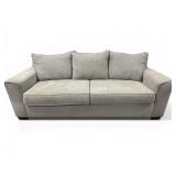 Gray Fabric Sofa With Cushions