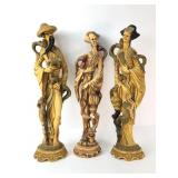 3 19ï¿½ Tall Asian-Inspired Figurines