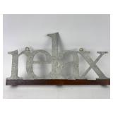 Metal Wall Sign Relax Decor
