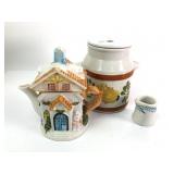 Ceramic Teapot, Canister & Mini Creamer Set
