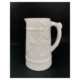 White Ceramic Bamboo Pitcher 8 9/16ï¿½ Tall