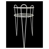 White Metal Plant Stand With Hairpin Legs