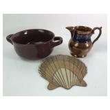 Over & Back Bowl, Copper Jug & Shell Tile