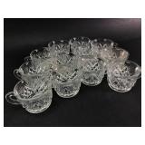 12 Pressed Glass Punch Cups