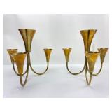 Brass 4-Piece Candelabra Set