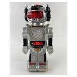 Vintage Silver Toy Robot With Red Accents