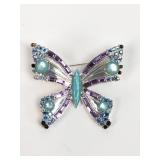 Givenchy Rhinestone & Crystal Butterfly Pin