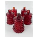 5 Red Glass Lamp Shades
