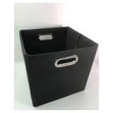 Black Fabric Storage Bin With Handles