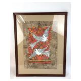 Vintage Mexican Amate Bark Folk Art