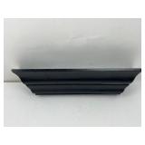 Black Wood Wall Shelf With Grooved Design
