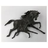 Composite Horse Wall Sculpture With Foal
