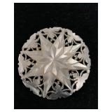 Vintage Hand Carved Bethlehem Mother Of Pearl Pin