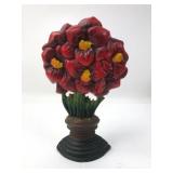 10 Inch Tall Cast Iron Flower Doorstop