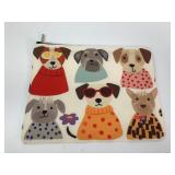 Dog Pattern Zipper Pouch 8.5 X 6.5"