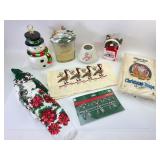 Christmas Decor Lot of 9 items Including Snowman &