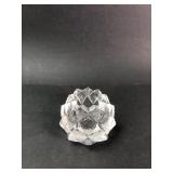 Clear Pressed Glass Candle Holder