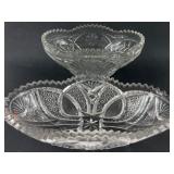 Pressed Glass Footed & Serving Bowls
