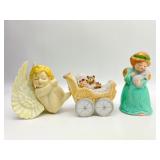 Ceramic Angel Bell & Figurines Set