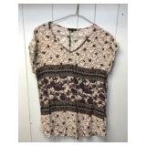 Baciano Brown Floral Print Top Size M