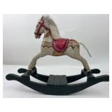 Carved Wooden Rocking Horse Figurine