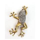 Vintage Liz Claiborne Gold & Silver Frog Pin