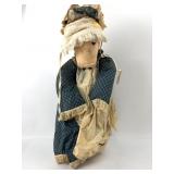 Handcrafted 25-Inch Cloth Doll With Bonnet