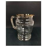 Glass Pitcher With Gold Trim