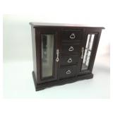Wooden Jewelry Box With Mirrors & Drawers