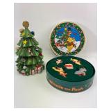 Ezra Brooks Porcelain Tree & Winnie The Pooh Ornam