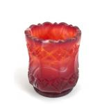 Imperial Red & White Slag Glass Toothpick Holder