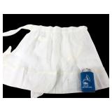 White Sheer Apron With Lace Accents