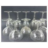 10 Etched Wine Glasses