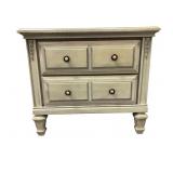 Two-Drawer Painted Wood Side Table