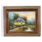 C. Jaffey Cottage Scene Oil Painting