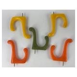 5 Multicolor 4" Hooks