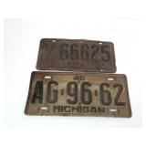 1939 & 1948 Michigan License Plates