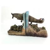 Vintage Airplane-Themed Bookends 5.5ï¿½ Tall