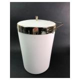 White Ice Bucket With Handle & Lid