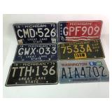 6 Michigan & Washington License Plates