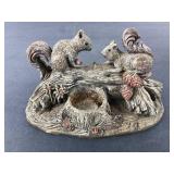 Squirrel Candle Holder On Log