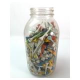 Glass Jar With Assorted Golf Tees